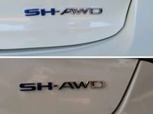 Top = MDX-SH
Bottom= RLX-SH

They appeared to be exactly same emblem. Yes, my "S" on MDX is crooked. My PPF guy probably had to removed it when he did my trunk lid.