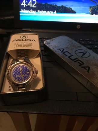 Got a blue faux carbon fiber Acura watch.