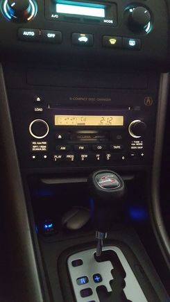 Radio off color from blue and from the temporary white gauges above it