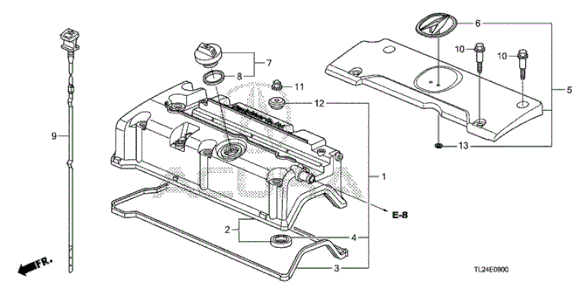 CU2 Cylinder head cover diagram