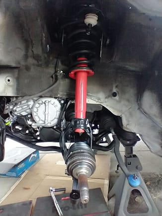 Left side- new upper and lower control arms, tie rod end, link stabilizer, new stabilizer bushings.