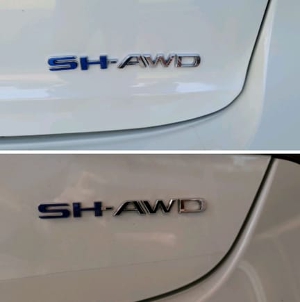 Top = MDX-SH
Bottom= RLX-SH

They appeared to be exactly same emblem. Yes, my "S" on MDX is crooked. My PPF guy probably had to removed it when he did my trunk lid.