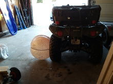 ATV With exercise ball float.