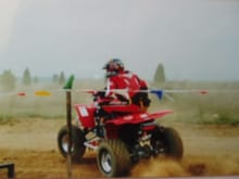 Me leaving the pit area at a harescramble at St.Joe's in Park Hills, Mo in i think 1999.                                                                                                                