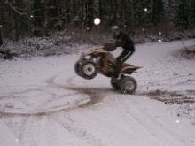 Wheelie in the snow                                                                                                                                                                                     