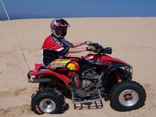My son,Dustin,on his '99 300ex with Gecko rear paddles for the sand of Silver Lake.                                                                                                                     