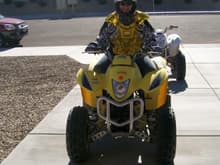 Christmas 2009..oldest daughters first ride on a quad