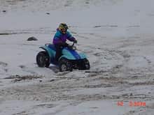 Daughter riding in snow                                                                                                                                                                                 
