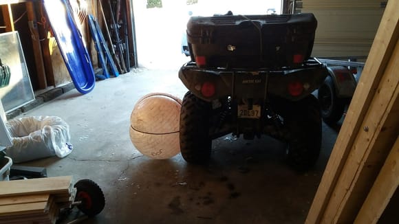ATV With exercise ball float.