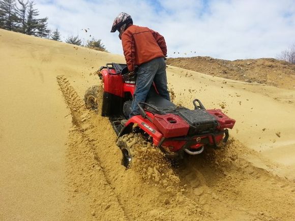 All Four Wheels spinning in soft sand