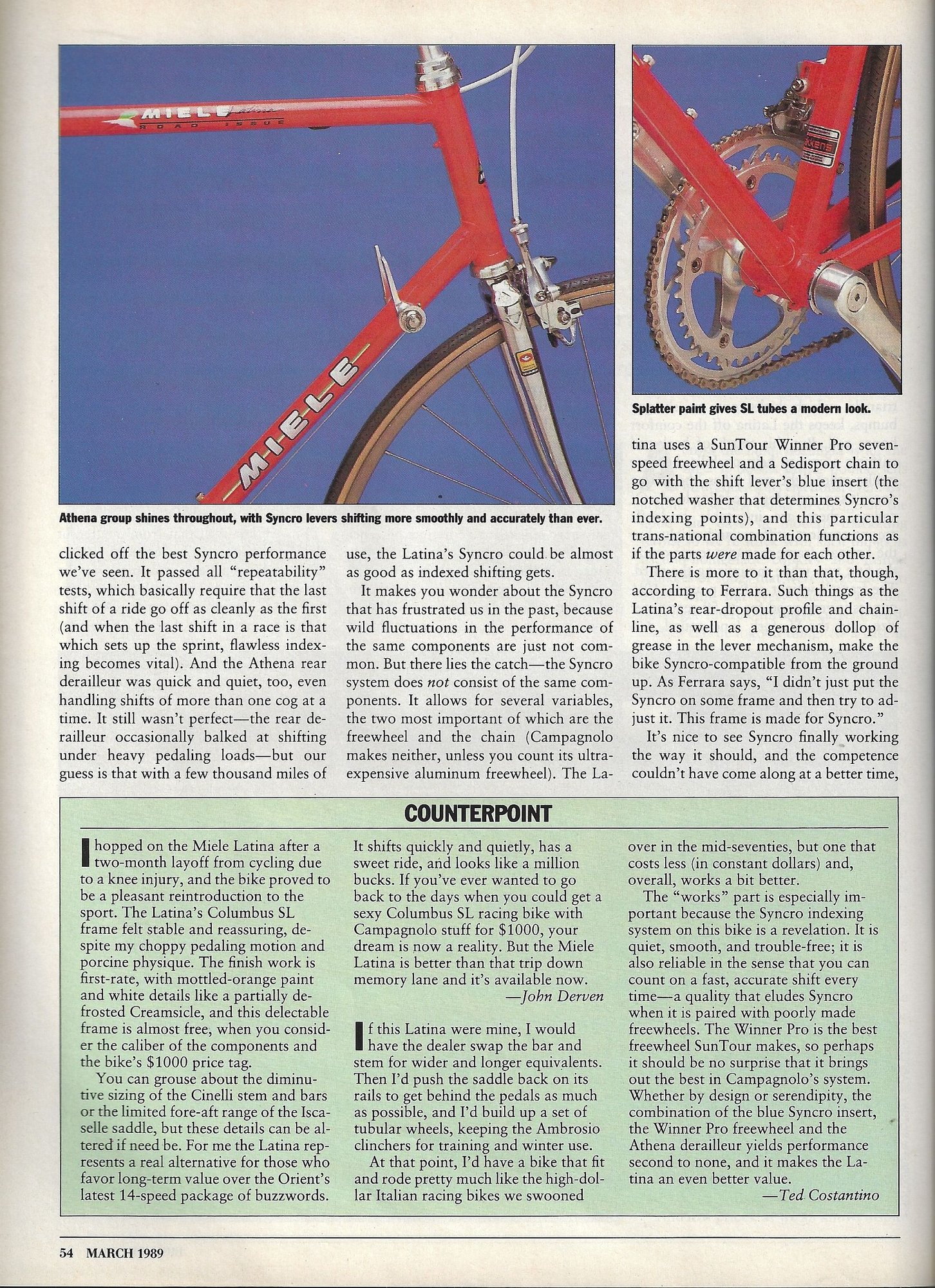 Bike Forums Road Test/Bike Review (1989) MIELE Latina