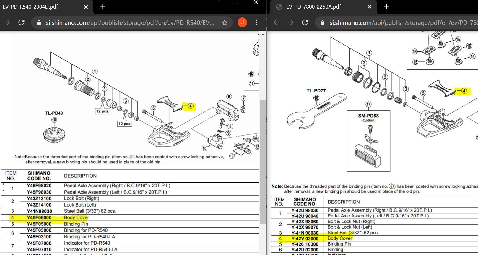 Dura Ace PD-7800's body cover - Bike Forums