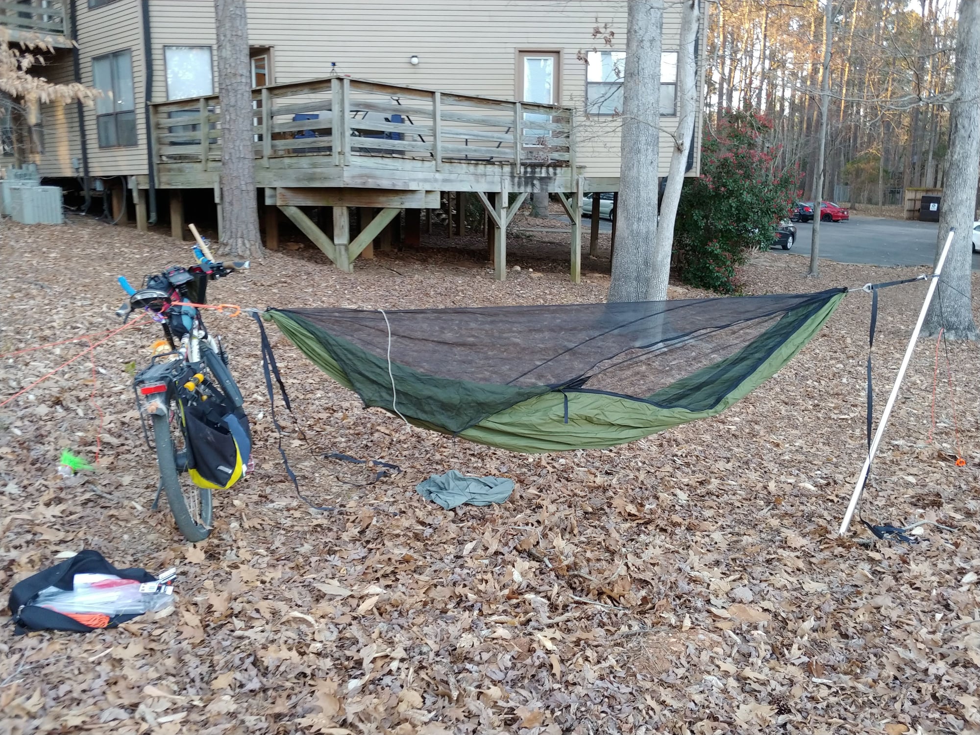 But what if there are no trees, you silly hammock-camper? - Bike Forums