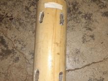 Pvc skeleton before cleaning up.  The canals are to isolate the zip ties.