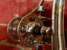 Original "mistake" high flange Campys... with "Schwinn Approved 330" sewup rims...