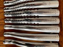 From top to bottom:(1) pair of later Super Record type blades; (2) set of earlier Super Record blades; (3) set of Nuovo Record blades, (4) set of mismatched NR blades