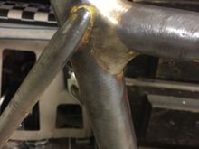 Closeup pic of the fillet brazing seat tube junction. 