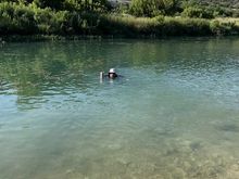 Ice cold water from underground springs keeping the river water cool. Have two 16oz beers in my Yeti mug. Taking in more calories than I have been riding off but I’m not worried about that right now LOL. 