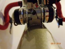 Look close, you'll see shifter liner in there.  It stays.  Note how I had to widen the cable groove on the L shifter, to get the cable to sit in near the backing plates and make a smooth transition into the frame.
