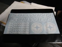 One full set of white outline decals