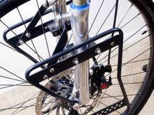 BB5 brake calipers. No matter where you go, every LBS has pads. So they're antique. So what? Very reilable when you're 500 miles from the nearest civilization.