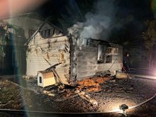 The first started at the corner next to the dog house.  Fire marshal calls it "electrical unspecified".