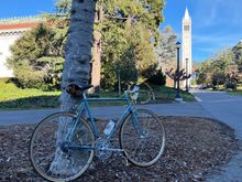 I navigated my way through campus towed the end of the ride. California Hall on the left and the Campanile on the right.