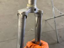 Note, in 1969/70, the fork did not have the club. That was introduced in 1971/72. But also note the two divots on the crown. 