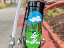 . Seat tube. I tried to highlight the decal colors in the bottle cage bolts, chainring bolts, bar end plugs, and RD pulleys.