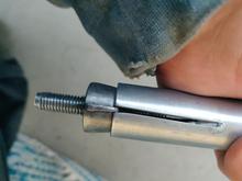 Pivo stem with mismatched bolt and cone, that came from a 22.2 mm stem, so the cone is a big wide. I don't expect it to be a problem when tightening as long as it stays in the groove.