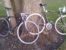'66 Schwinn Racer fixed gear 700c and 1958 JC Higgins -Steyr of Austria on 28" (700c) hoops, 3 x 3 x 2 