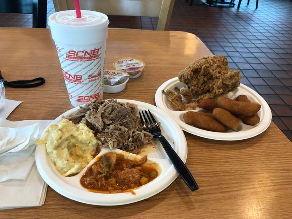 Supper! Couldn’t decide on bbq or chicken so got both???