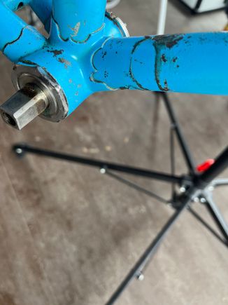 The paint is kind of fragile, I think I’ll leave this glue spot alone for a bit until I decide if the bike is a keeper.