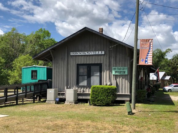 The old Brooksville Depot at the Good Neighbor Trailhead