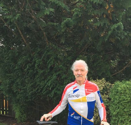 Rode an un-bike but the jersey is almost vintage and the the rider is ancient.