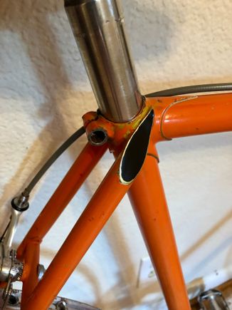Touched up the black painted seat stay caps. Note on my Champion Team, these are not painted black...