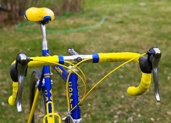 The yellow and blue really match up to the rest of the bike.M