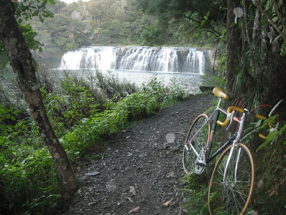 PY10FC  leaning by the falls