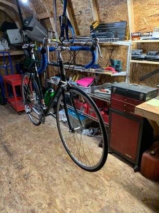 The small 10x20 shed, normally used to store lawn and garden, reenactment camping gear, and an often used wood shop.