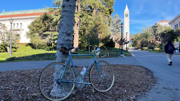 I navigated my way through campus towed the end of the ride. California Hall on the left and the Campanile on the right.