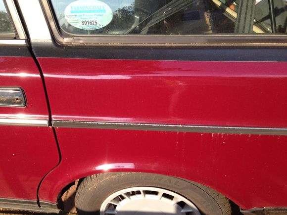 This and similar pictures are the only ones that I can find at the moment.  I was looking for the correct stainless trim at the time of the picture. Yes, it is all stock right down to the 14 inch steel wheels.  How weird is that nowadays.  