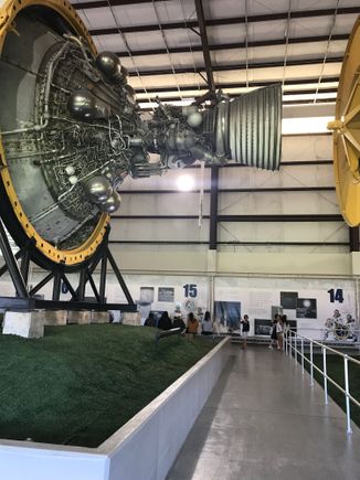 The back end of the Saturn rocket take it back a section of the rocket. Anyways fascinating and to see the real equipment was awesome. Crummy pictures but it makes you feel small and our petty crap on Earth so irrelevant. 
