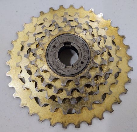 $40: ProCompe Stump Puller 14-18-22-27-34.  Still lots of life in this hill climber. (5 speed)