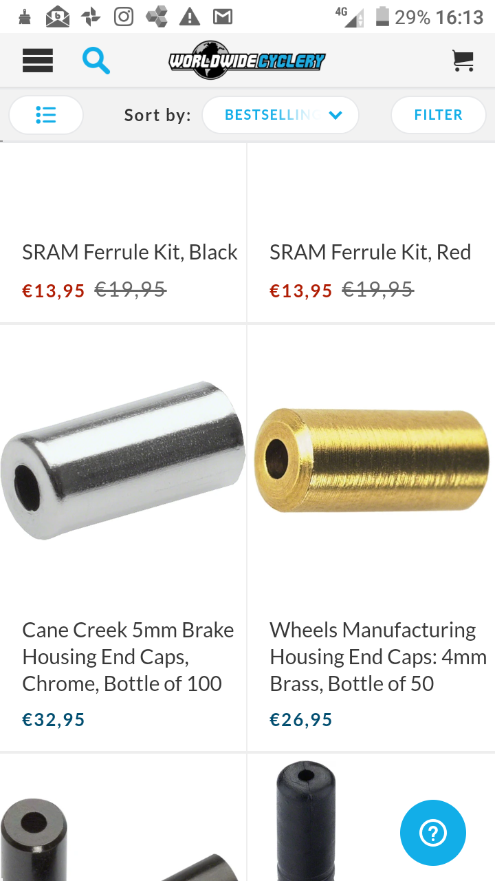Cane Creek 5mm Brake Housing End Caps Chrome Bottle of 100