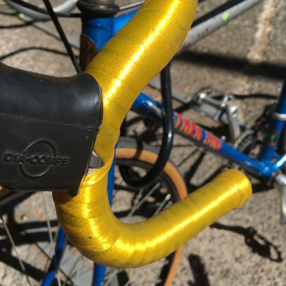 NOS Vintage Benotto Yellow Road Bike Handlebar Tape with Plugs 