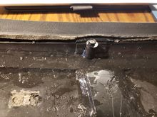 A reinforcement on the outer edge of the middle of the lid where one of the main cracks started. I put a small piece on the vertical and horizontal surfaces.