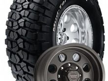 35/12.50 15 BFG KM2, Mojave Teflon rims.