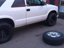 summer rims and tires and completely debadged