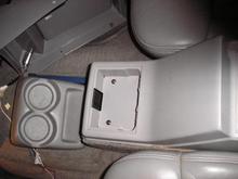Console cup holder removed