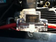 100w fuse (its the biggest i can get my hands on without ordering off the internet)